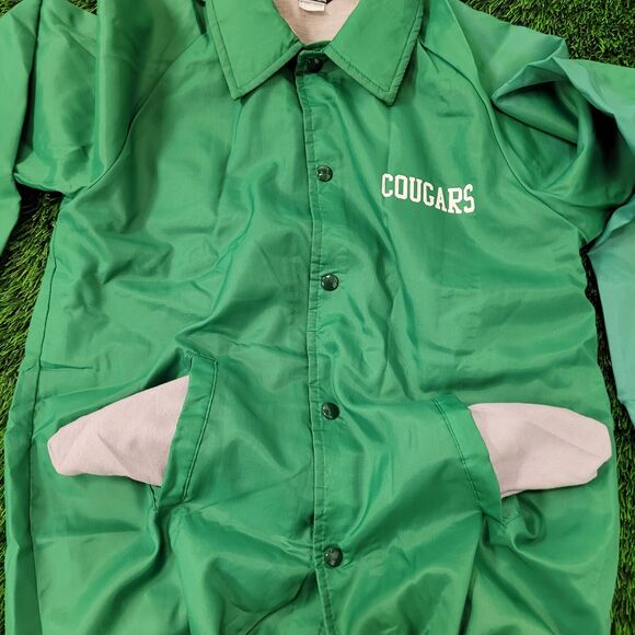 Vintage 80s Chalk-Line Coach Jacket Small 23x28 Green Cougars - Picture 15 of 16